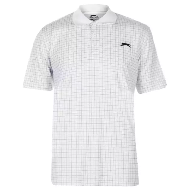 Slazenger Mens Check Golf Polo Short Sleeve Performance Shirt Tee Top