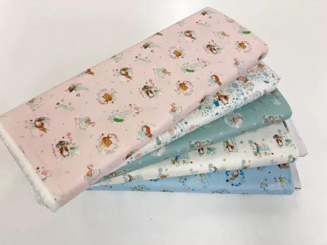 Peter Rabbit Cotton Fabric Organic Baby Nursery Beatrix Potter for Patchwork