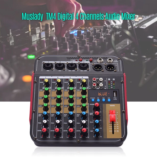 PROFESSIONAL 4 CHANNEL USB Mini Studio Audio Mixer Board BT Sound