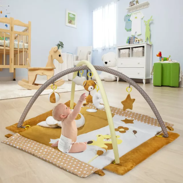 Baby Play Gym Tummy Time Activity Mat with Developmental Toys for Infants 0+