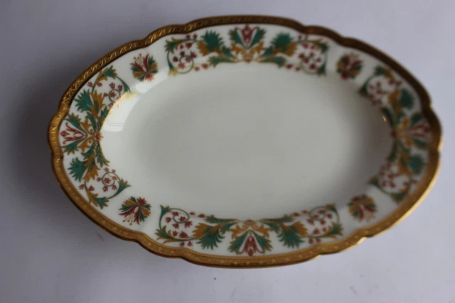 Limoges ravier porcelaine CH.FIELD dorure poli a l'Agate (37513)