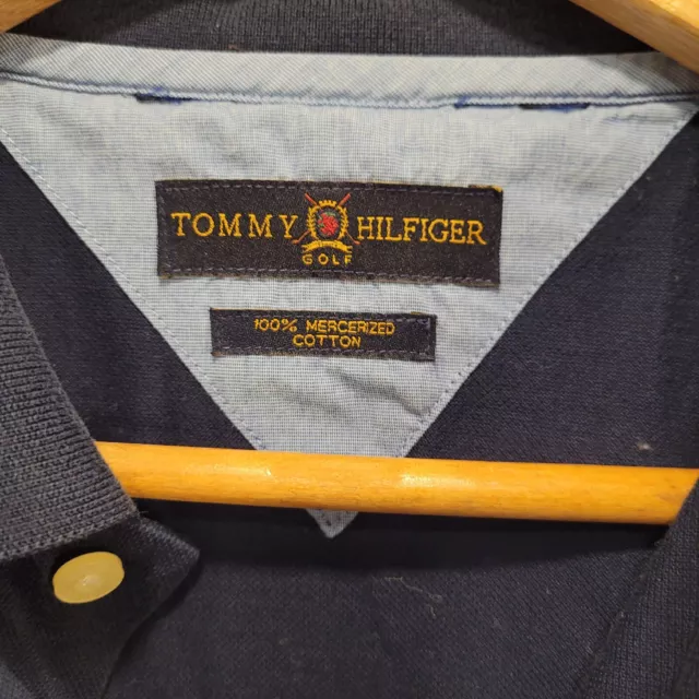 Men's Vintage Tommy Hilfiger Navy Golf Shirt "The River Course" Hilfiger Golf XL 3