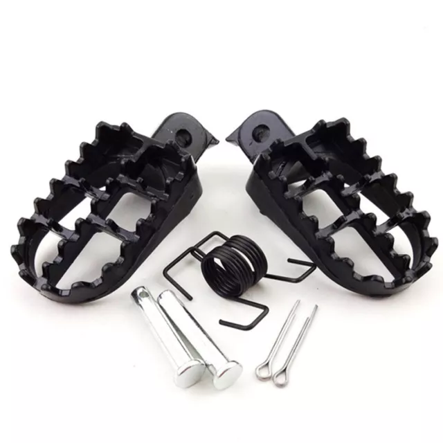 2Pcs Race Wide Fat Foot Pegs Motorcycle ATV Foot Pegs Rests Black Aluminium