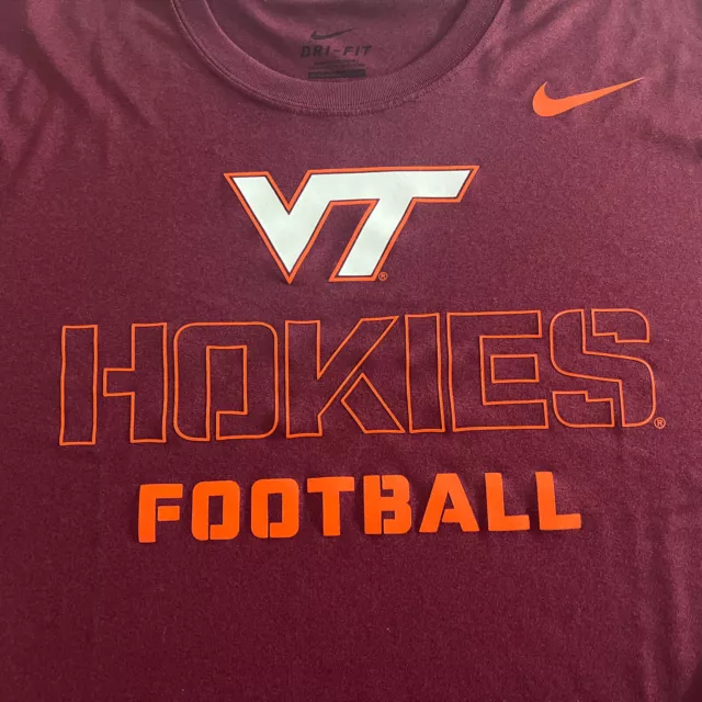 Virginia Tech Hokies football Nike Dri Fit  T Shirt Men’s size XL Maroon