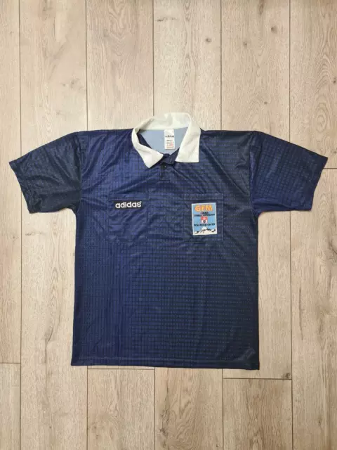 REFEREE JERSEY VINTAGE SOCCER ADIDAS 1994 RETRO BLUE FOOTBALL SHIRT sM ADIDAS