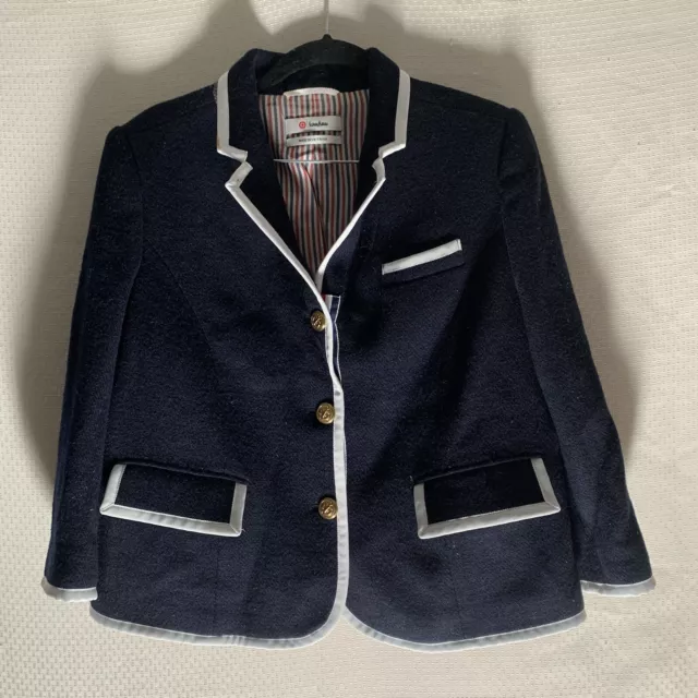 Thom Browne Neiman Marcus Target Women's Nautical Wool Navy Blazer Jacket Sz S