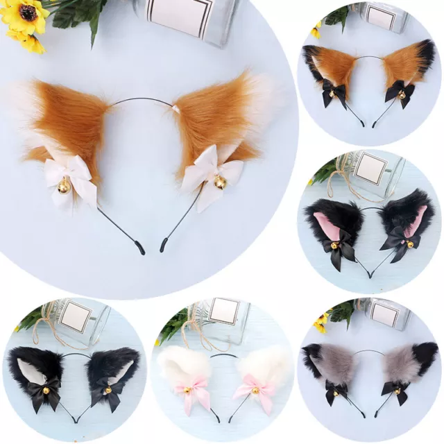 Women Girls Fox Cat Ears Head Bands Cosplay Party Hair Clip Hairband Accessories