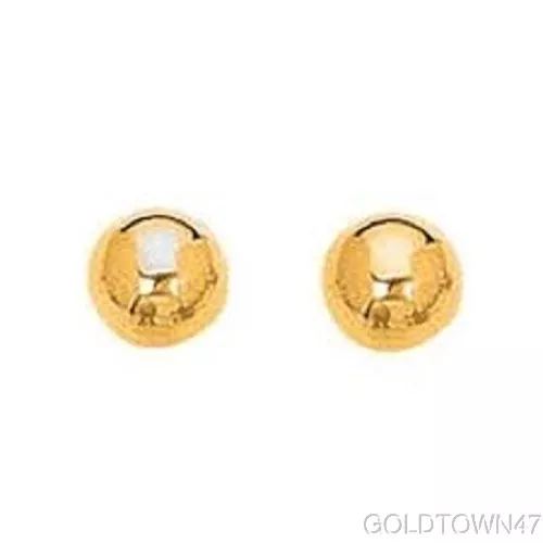 14kt Yellow Gold  Shiny Ball Post Earring 2