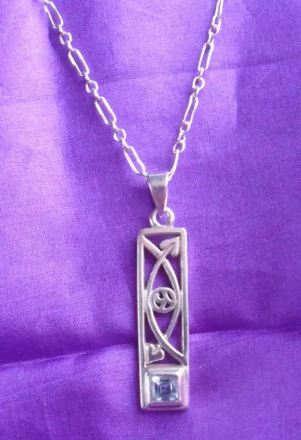 Sterling Silver Hallmarked Mackintosh Style Pendant with 18" chain