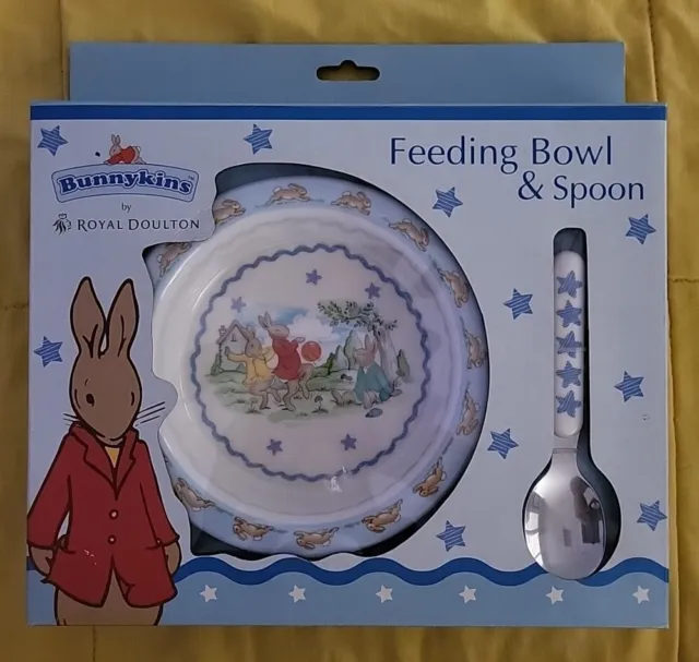 Royal Doulton Bunnykins Feeding Bowl & Spoon Baby Gift NIB