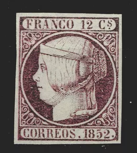 Edifil 13 nuevo * mng 1852 Isabel II sello de España Spain Lujo Liderstamps