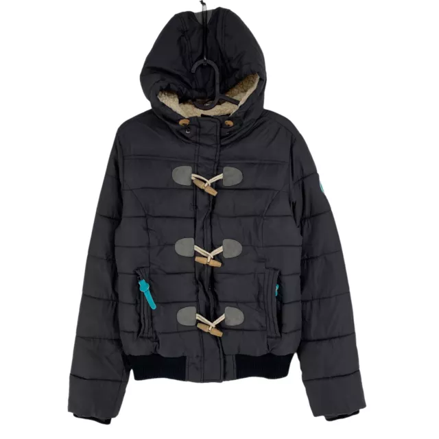 Superdry Deporte Gris Oscuro Acolchada con Capucha CHAQUETA TALLA S