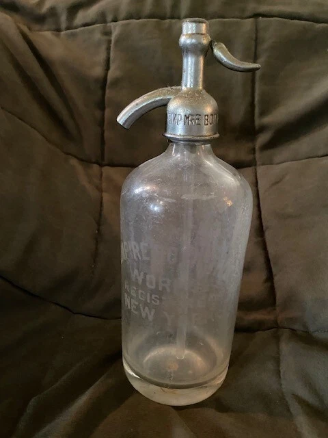 Vintage Clear 26oz. Seltzer Bottle "Empire Bottling Works Registered New York"