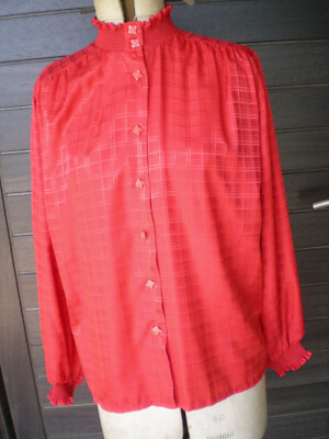 chemisier femme T40 Gérard Pasquier rouge vintage année 80 France