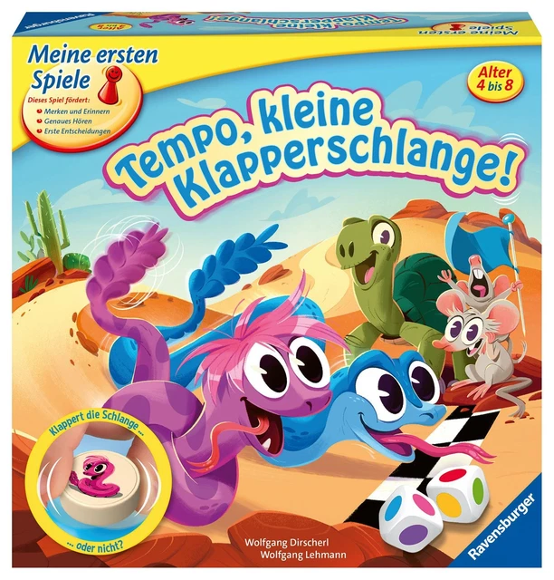 Ravensburger 20950 - Tempo, kleine Klapperschlange! - das lustige Brettspiel für