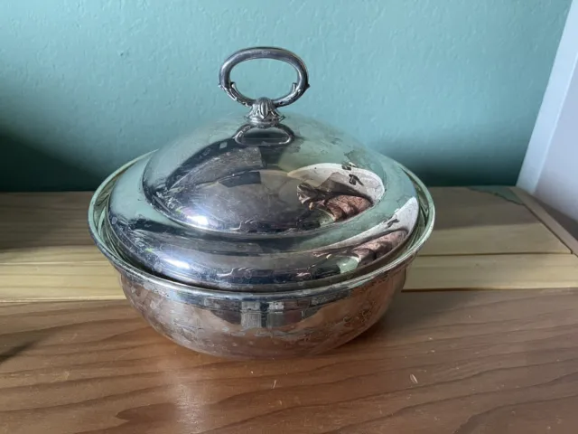Vintage Silverplate Casserole With Lid D=9”