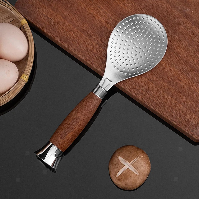 Louche à Soupe Inox Avec Manche En Bois – Cuillère De Service Polyvalente, Manche Isolant, 36 Cm