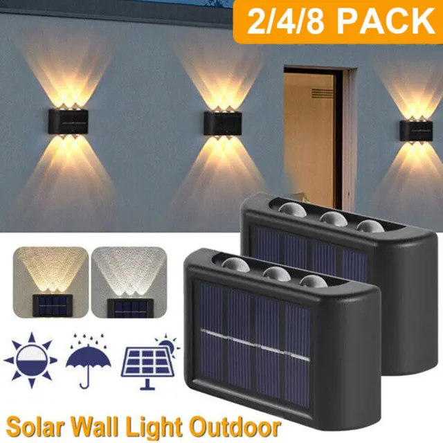 Solar Outdoor Step Stairs Lights Deck Garden Yard Pathway Fence Patio Lamp Decor