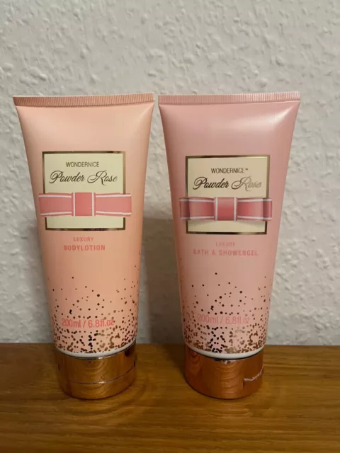 Wondernice Luxury Powder Rose Duschgel 200 ml + Körperlotion 200 ml