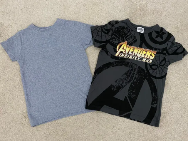 Boys NEXT Age 5 Years Black Avengers and Blue T-shirt Bundle Used