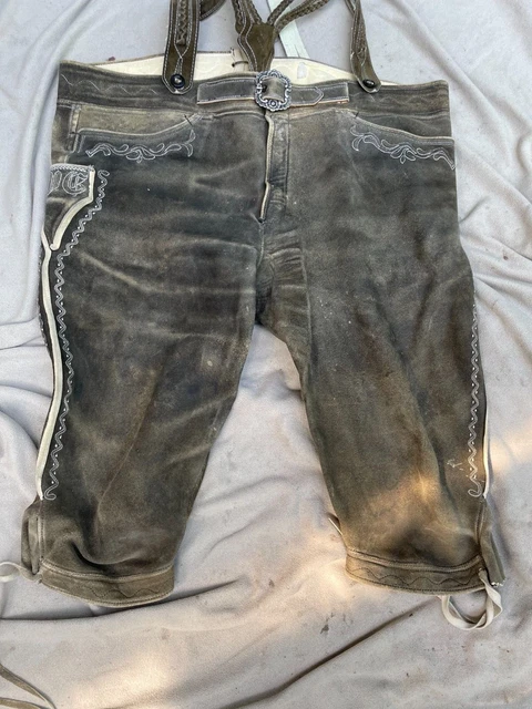 Pantaloni in pelle pantaloni folcloristici in pelle pantaloni al ginocchio pantaloni in pelle di cervo caccia Baviera Austria