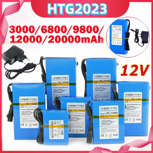 DC 12V 3000mAh ~ 20000mAh Tragbare Wiederaufladbare Lithium Ionen Batterie Akku