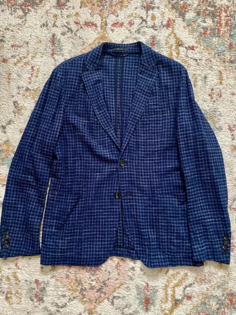 Recent Ermenegildo Zegna US 42 Wool Sport Coat Blazer Jacket Blue Plaid 2020