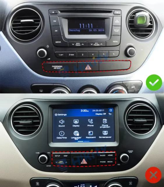 64GB Android 13 Autoradio CarPlay GPS NAVI FM Für Hyundai i10 II IA/BA 2013-2019 2