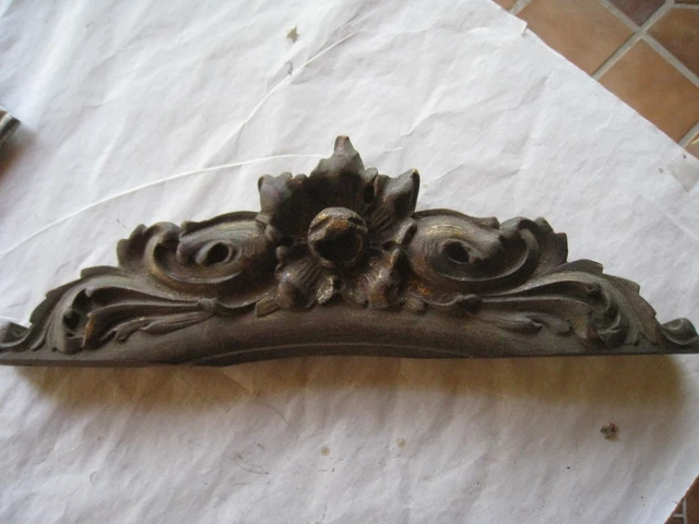 Antique Wood Carving Pediment Architectural Salvage Wall Mount
