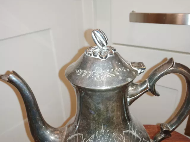 Antique Vintage Silver Plated EPNS Coffee Pot 2