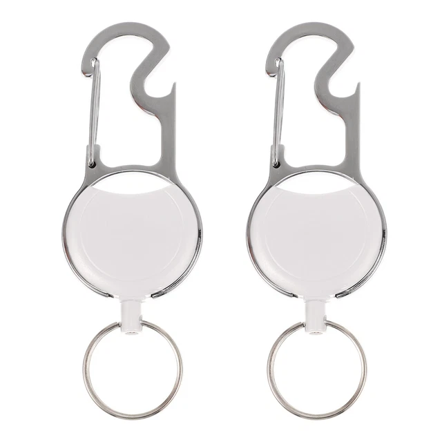 2 Pcs Einziehbarer Schlüsselanhänger Ausweishalter Schlüsselhalter