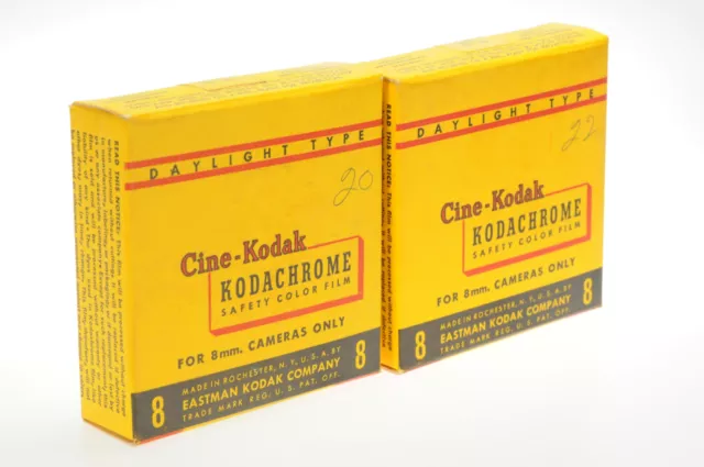 Lot of 2 Cine Kodak Kodachrome Double 8mm Color Film 25' No. 369 #G191