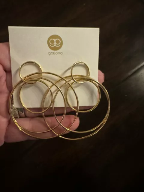 NWT Gorjana  Dangle Earrings 3 Circles Modern Msrp $70