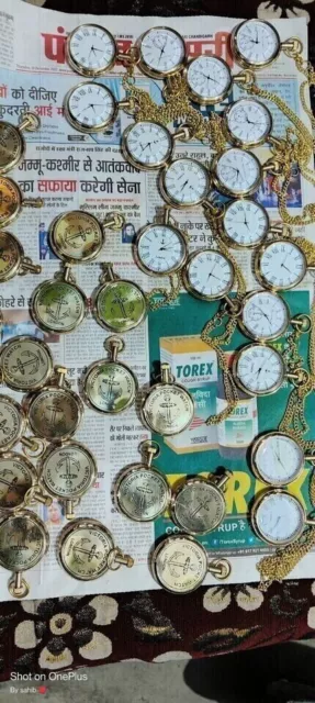 Lot of 100 Watch elgin vintage pocket Collectible Antique Brass Pocket Watch GIF