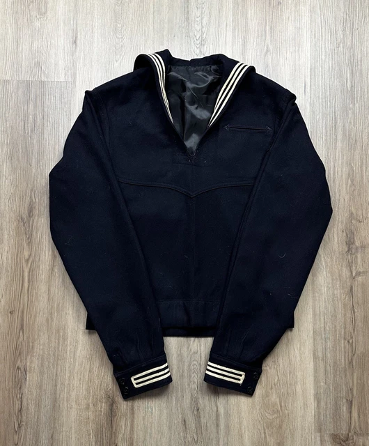 WWII US NAVY Boatswain Mate 3rd Class Dress Blue Jumper Top Size 36L £ ...