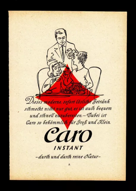 3w4580/ Alte Reklame von 1960 – CARO Instant – durch und durch reine Natur.