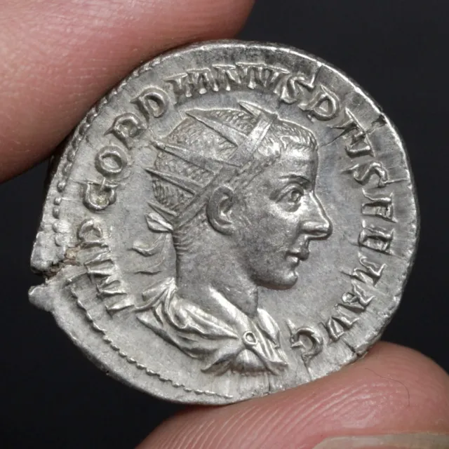 Jupiter King of the Gods Coin Ancient Roman Empire Silver Antoninianus 241AD XF