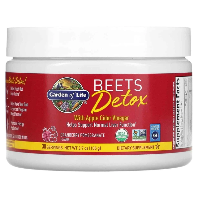 2 X Garden of Life, Beets Detox With Apple Cider Vinegar, Cranberry Pomegranate,