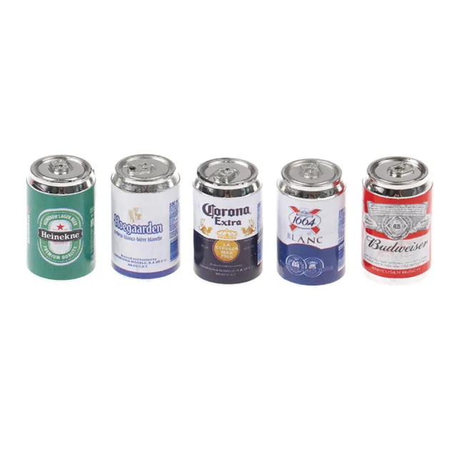 5Pc 1/12 Dollhouse Mini Soda Beer Cans For 1/6 Doll Accessories  Miniatu tianzhu