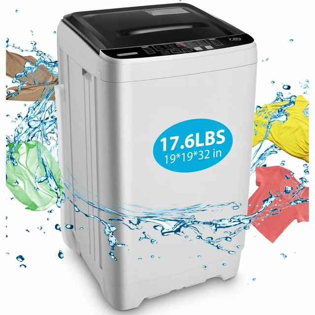 PORTABLE WASHING MACHINE 17.6lbs Large Capacity FullyAutomatic Laundry