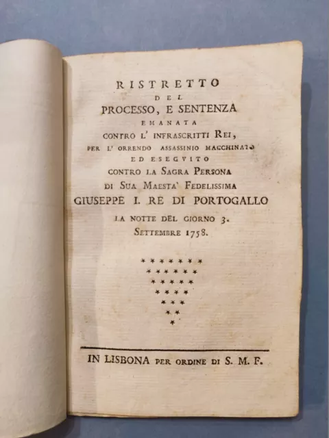 Process Tavora Murder Re Portugal Giuseppe I 1758 Pombal Jesuits Lisbon