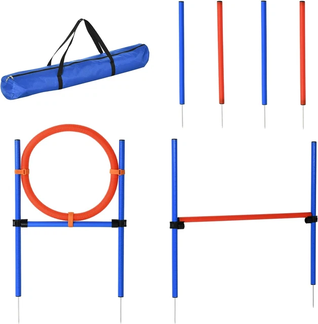 PawHut Attrezzatura Addestramento Agilità Animale Animale Cane Gioco Corsa Salto Obbedienza Set Addestramento +