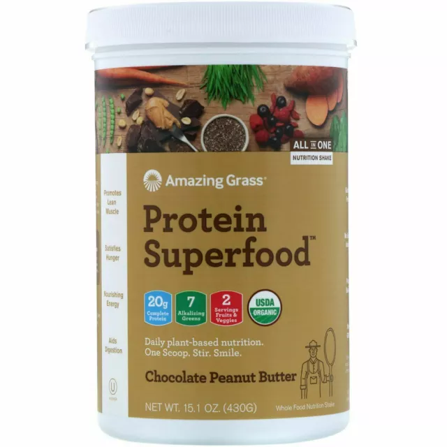 Amazing grass Protein Superfood, Chocolate Peanut Butter, 15.1 oz (430 g)