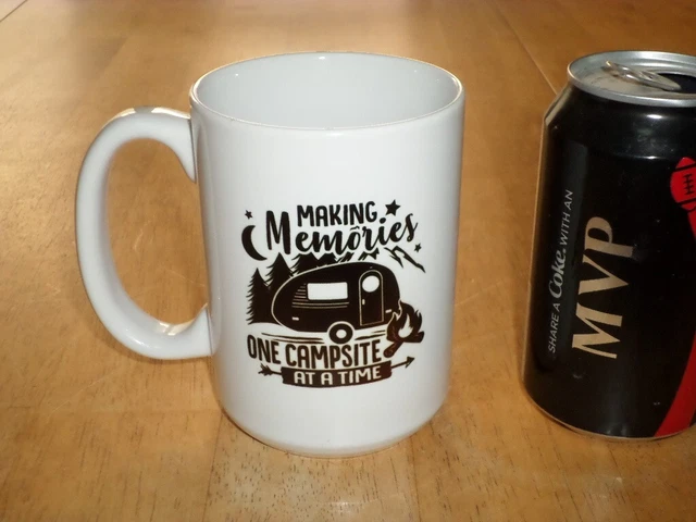 "MAKING MEMORIES ONE CAMPSITE AT A TIME"- POP, [JUMBO] Ceramic Coffee MUG, Vint