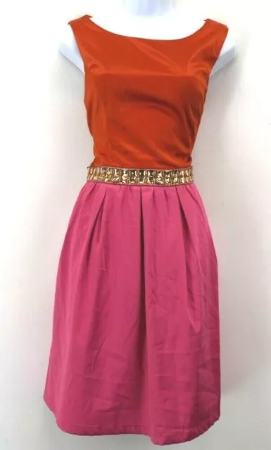 New Pim + Larkin Women's Large Sleeveless Midi Casual Pink Red Summer Dress