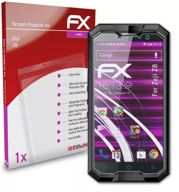 atFoliX Verre film protecteur pour Zoji Z8 9H Hybride-Verre