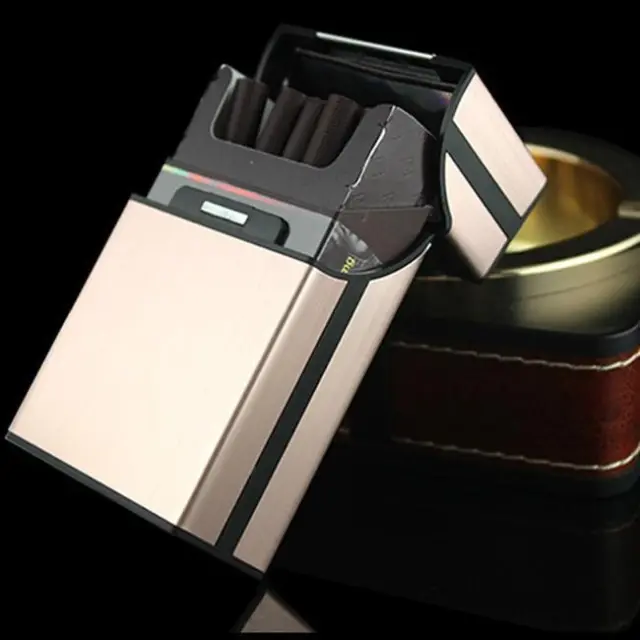 Cool Smoking Box Cigarette Cases Portable Metal Automatic New Cigarette Boxes FW
