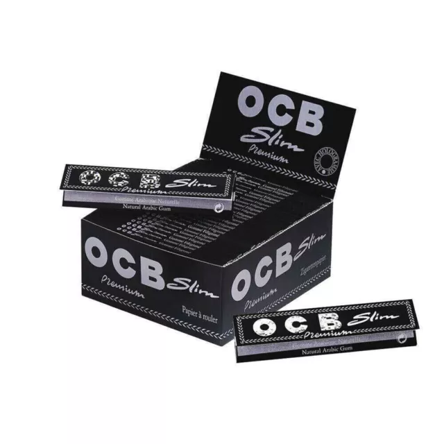 Paquete de papel de fumar OCB Slim King Size Premium, 50 folletos, 1 CAJA,...