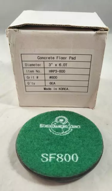 World Diamond Source 3" Pro Polishing Pads 800 GRIT 6 Pack HRP3-800 new World Diamond Source 3" Pro Polishing Pads 800 GRIT 6 Pack HRP3-800 new