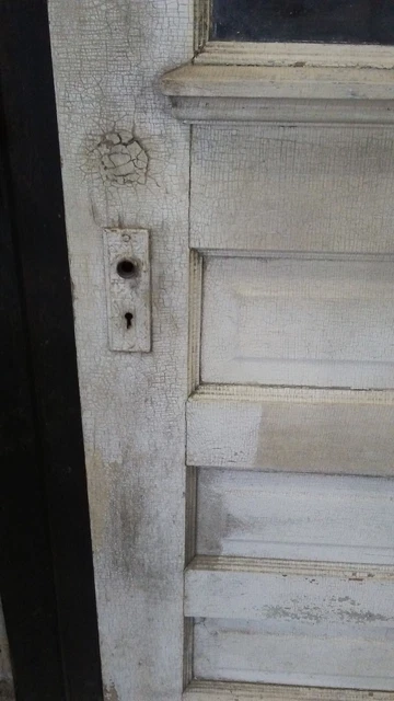 Antique Vintage Wood Wooden Exterior Entry Door With Window *FOR RESTORATION* 3